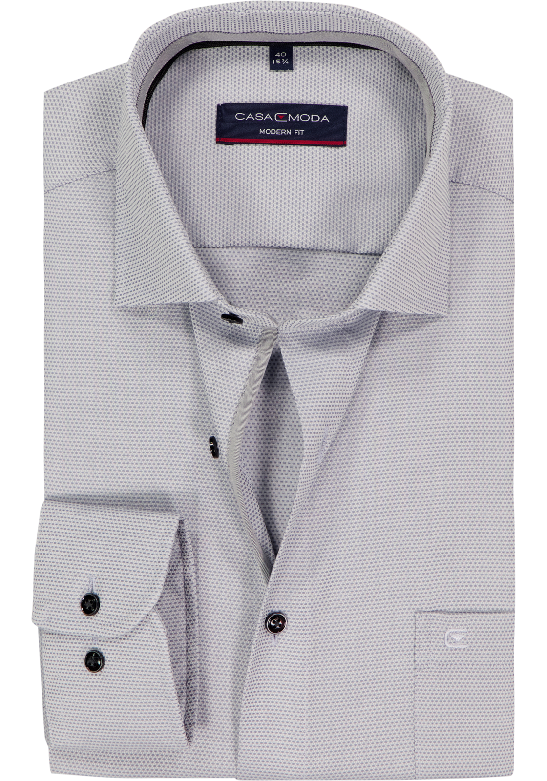 CASA MODA modern fit overhemd, dobby, grijs CASA MODA modern fit overhemd, dobby, grijs
